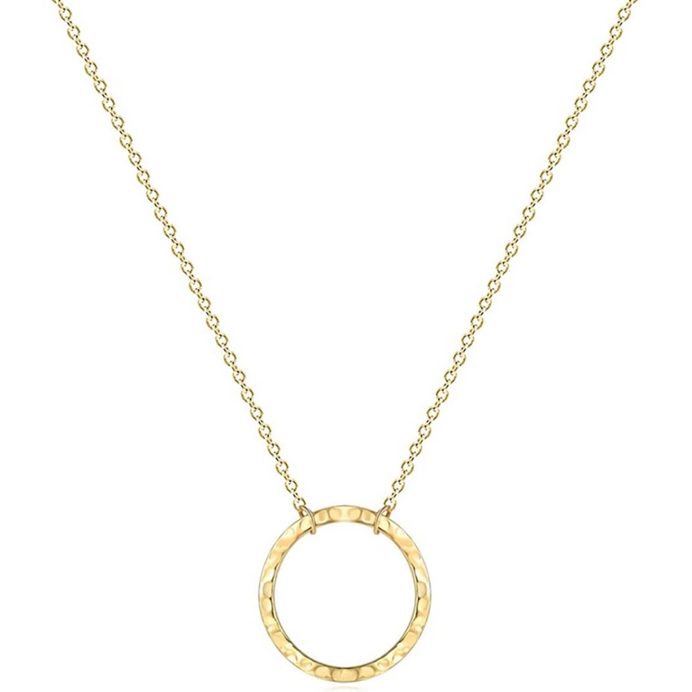 Moon Circle Hammered New Necklace Jewelry